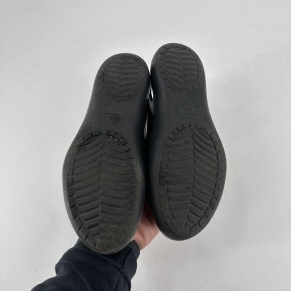 Crocs Women’s Kadee Slip On Ballet Flats Size 7 Shoes Cut Out Vented Black - Picture 8 of 8